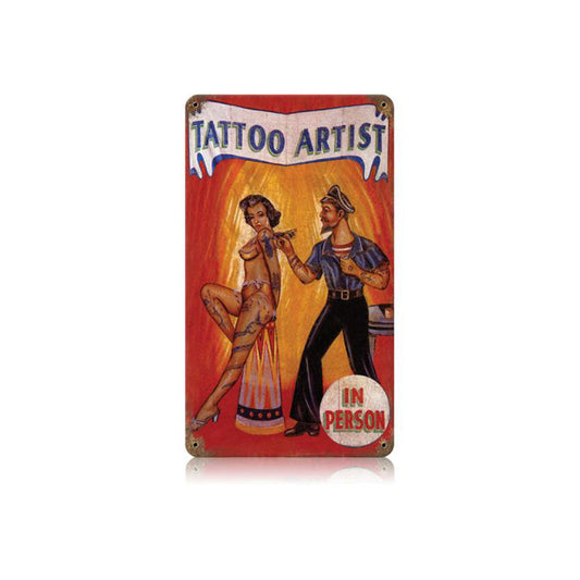 Tattoo Artist Vintage Style Metal Sign 8 x 14