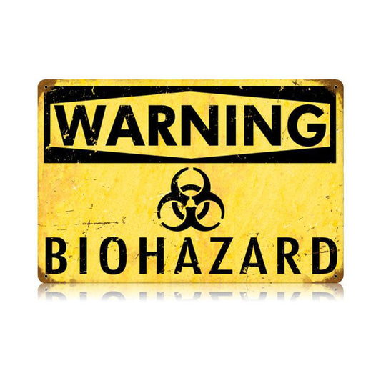 Biohazard Vintage Style Metal Sign 18 x 12