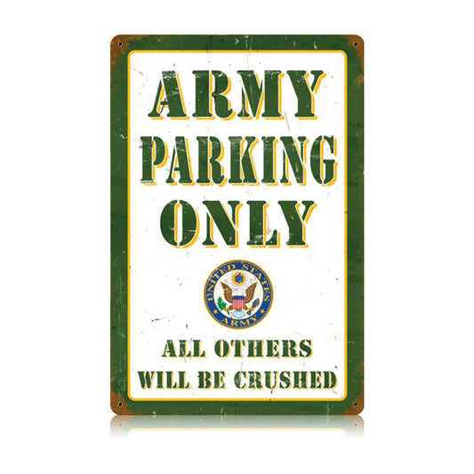 Army Parking Vintage Style Metal Sign 12 X 18