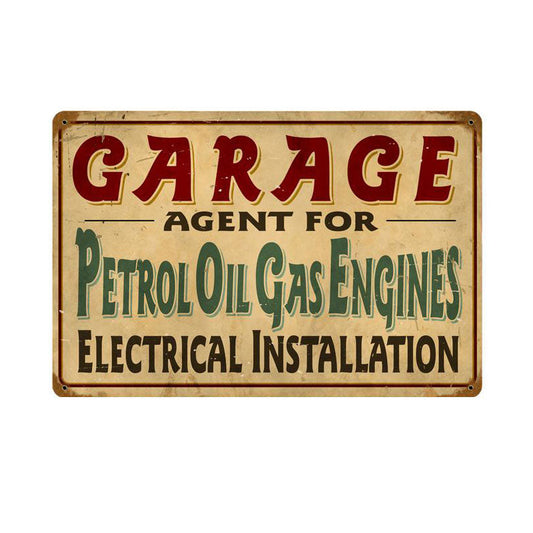 Petrol Garage Vintage Style Metal Sign 18 x 12