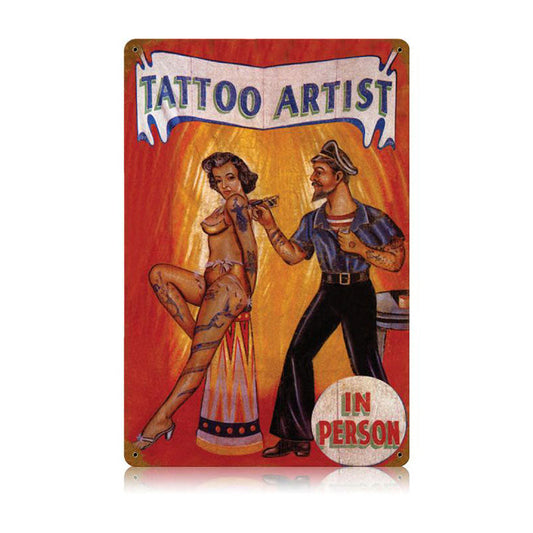 Tattoo Artist Vintage Style Metal Sign 12 x 18