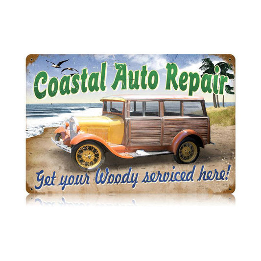 Coastal Auto Vintage Style Metal Sign 18 x 12