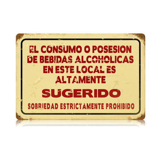 Sugerido Vintage Style Metal Sign 12 x 18