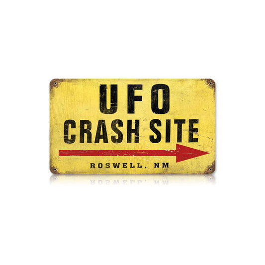 Ufo Crash Site Vintage Style Metal Sign 8 x 14