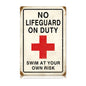 No Lifeguard 12 x 18