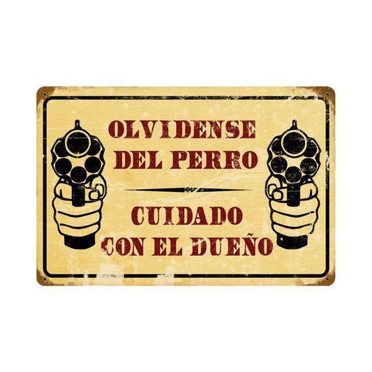 Cuidado Vintage Style Metal Sign 18 x 12