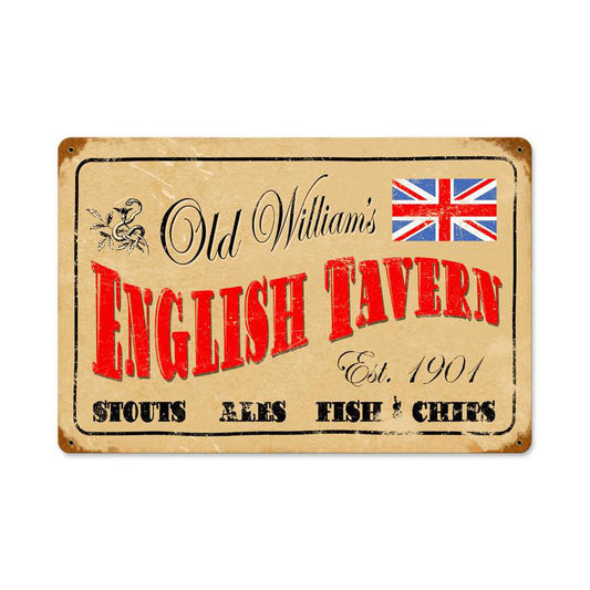 English Tavern Vintage Style Metal Sign 18 x 12