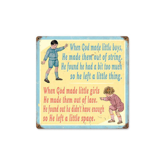 God Made Vintage Style Metal Sign 12 x 12