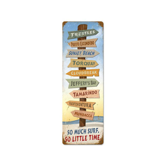 Ch Surf Vintage Style Metal Sign 8 x 24