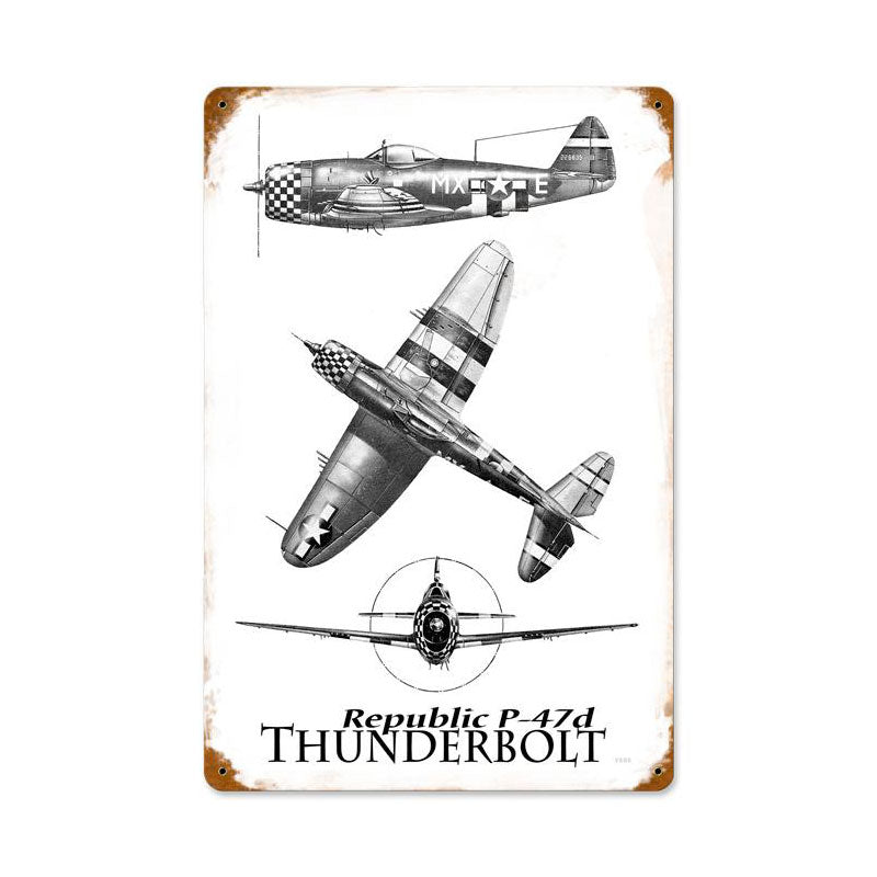 P-47 Three View 12 x 18