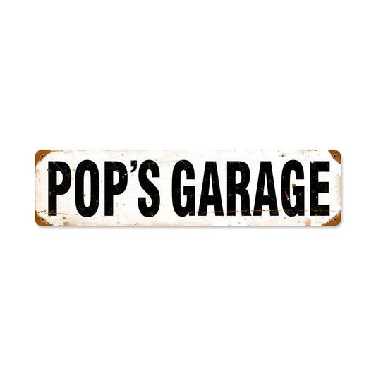 Pop'S Garage Vintage Style Metal Sign 5 X 20