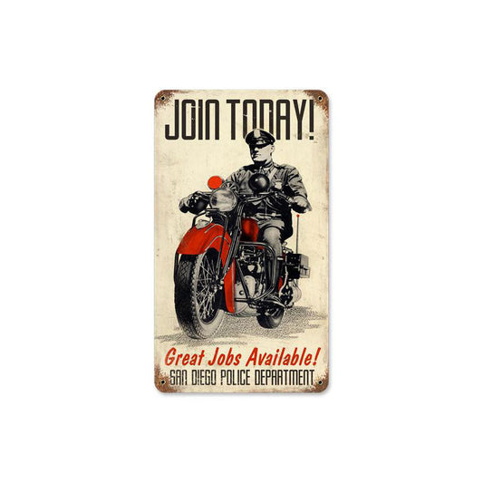 Police Motorcycle 8 x 14