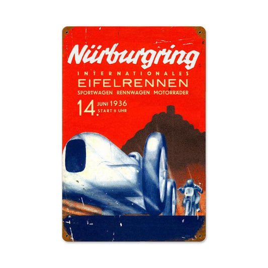 Nurburgring Vintage Style Metal Sign 18 x 12