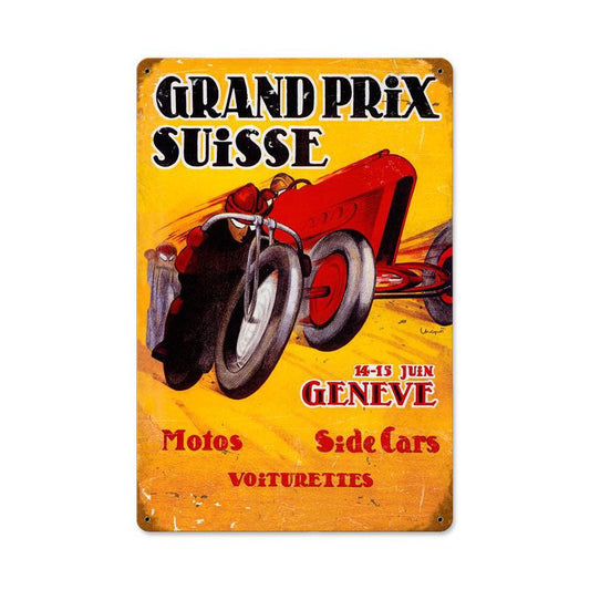 Grand Prix Suisse Vintage Style Metal Sign 18 x 12