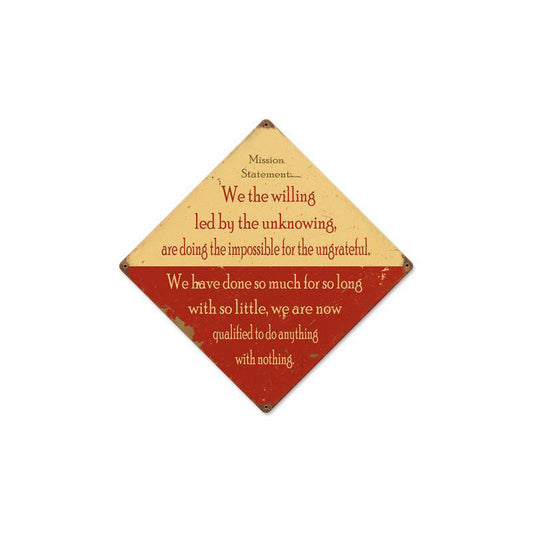 Mission Statement Vintage Style Metal Sign 12 x 12
