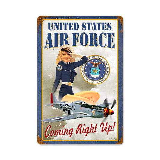 Us Air Force Girl Vintage Style Metal Sign 18 X 12