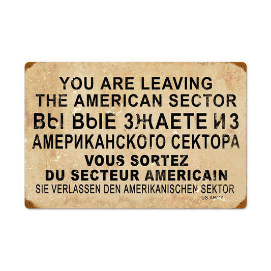 American Sector Vintage Style Metal Sign 24 x 16
