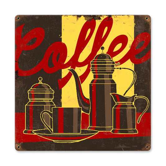 Coffee Vintage Style Metal Sign 12 x 12