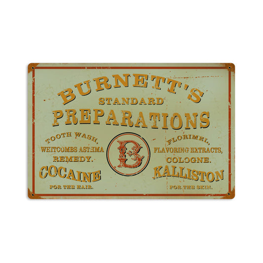 Cocaine Vintage Style Metal Sign 18 x 12