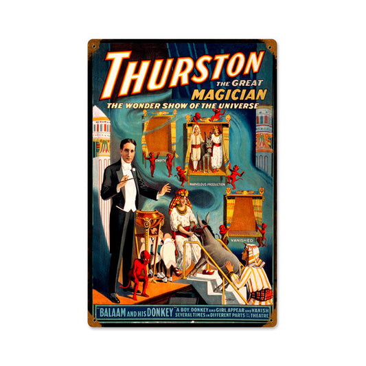 Thurston And His Donkey Vintage Style Metal Sign 12 x 18