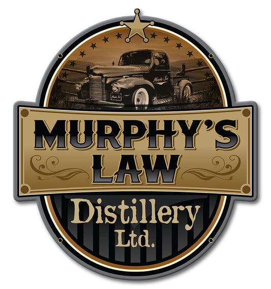 Murphy'S Law Distillery Vintage Style Metal Sign 14 X 15