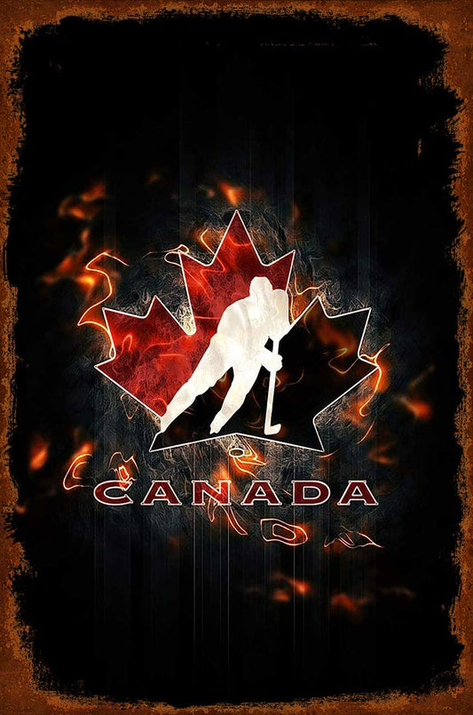 Canada Hockey Vintage Style Metal Sign 12 X 18