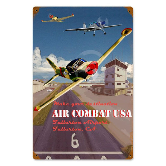 Air Combat Vintage Style Metal Sign 12 X 18