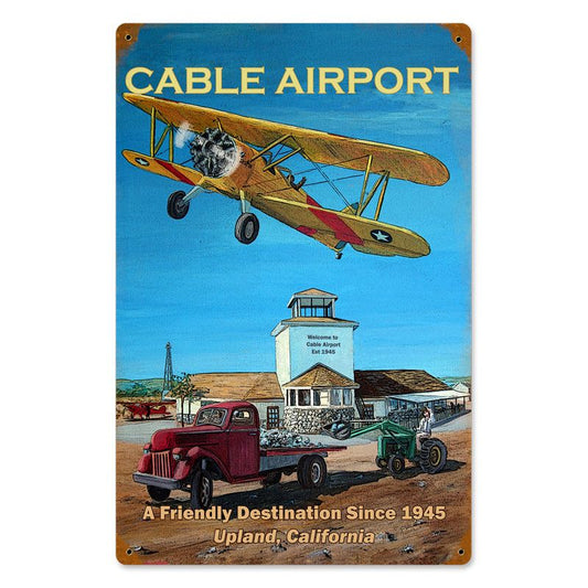 Cable Airport Vintage Style Metal Sign 12 X 18
