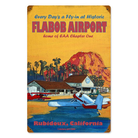 Flabob Airport Vintage Style Metal Sign 12 X 18