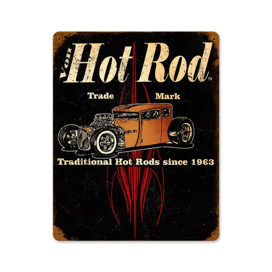 Von Hot Rod Trademark Vintage Style Metal Sign 12 x 15