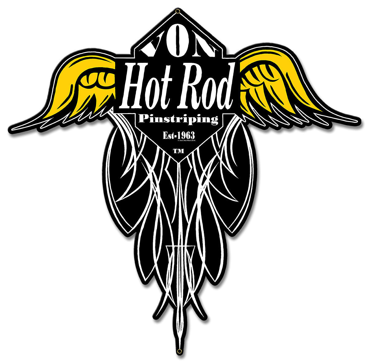 Von Hot Rod Wings Pinstriping 16 x 15