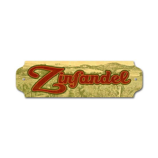 Zinfandel Vintage Style Metal Sign 12 x 3