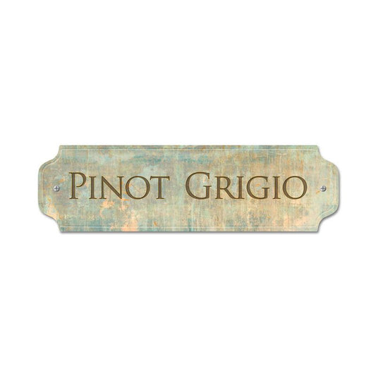 Pinot Grigio Vintage Style Metal Sign 12 x 3