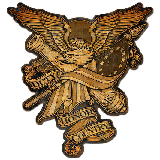 Duty Honor Vintage Style Metal Sign 30 X 28