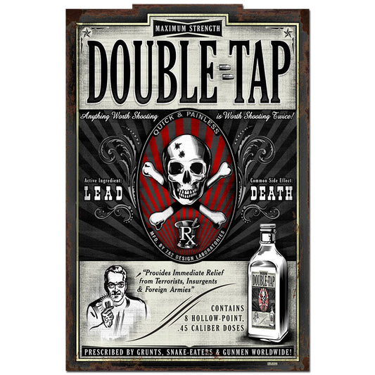 Double Tap Vintage Style Metal Sign 31 X 20