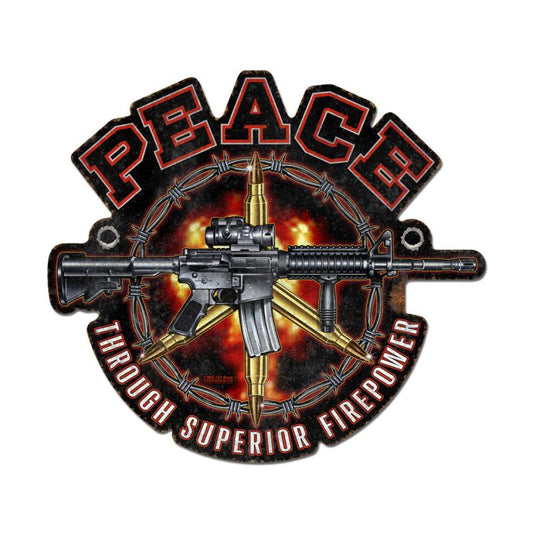 Superior Firepower Vintage Style Metal Sign 26 X 29