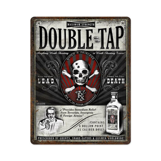 Double Tap Vintage Style Metal Sign 22 X 28