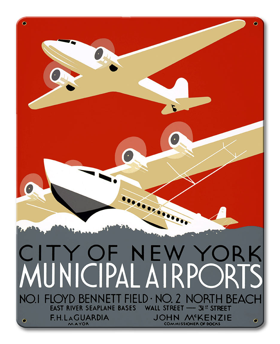 City New York Municipal Airports 24 x 30