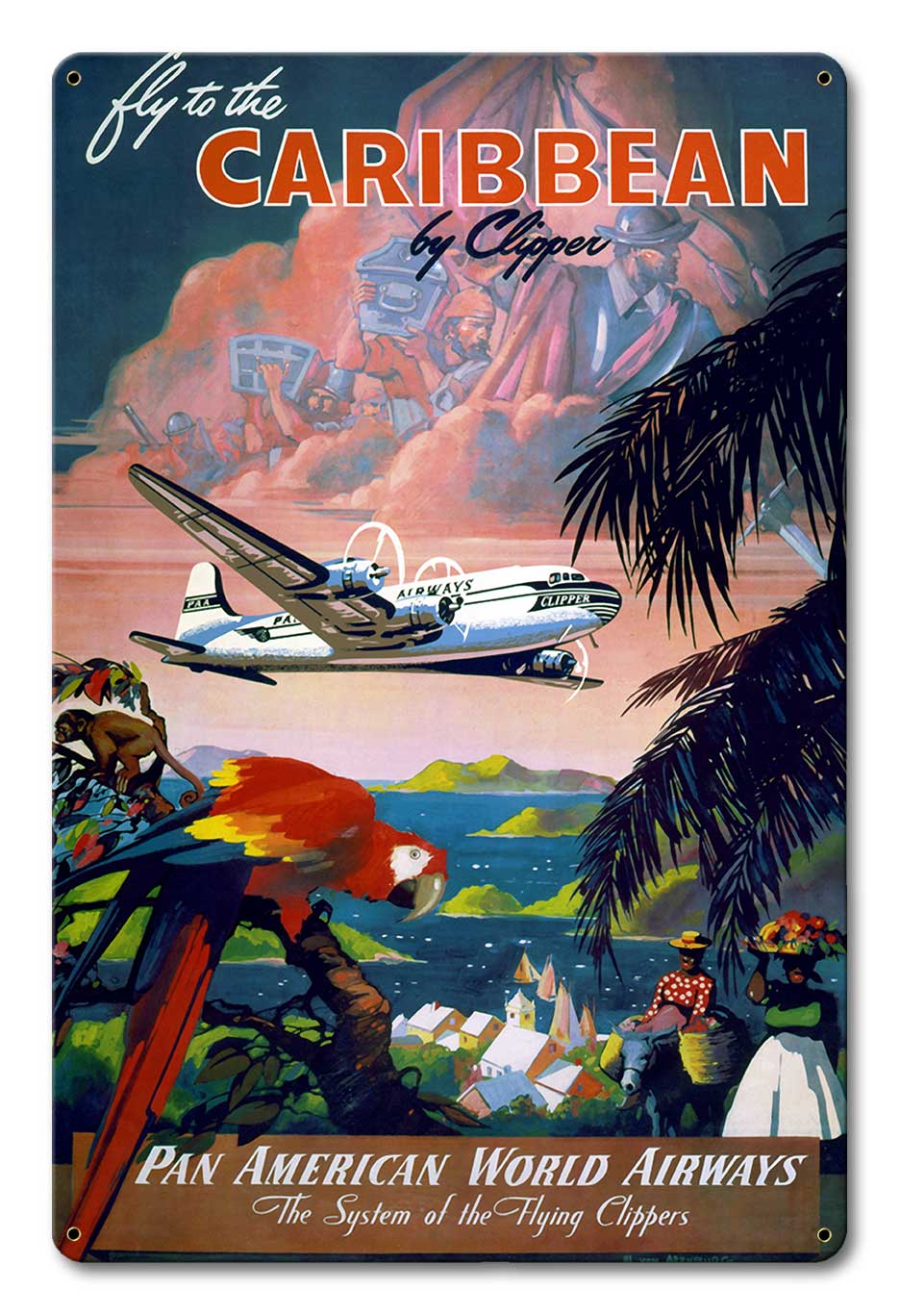 Fly Caribbean Clipper 24 x 36