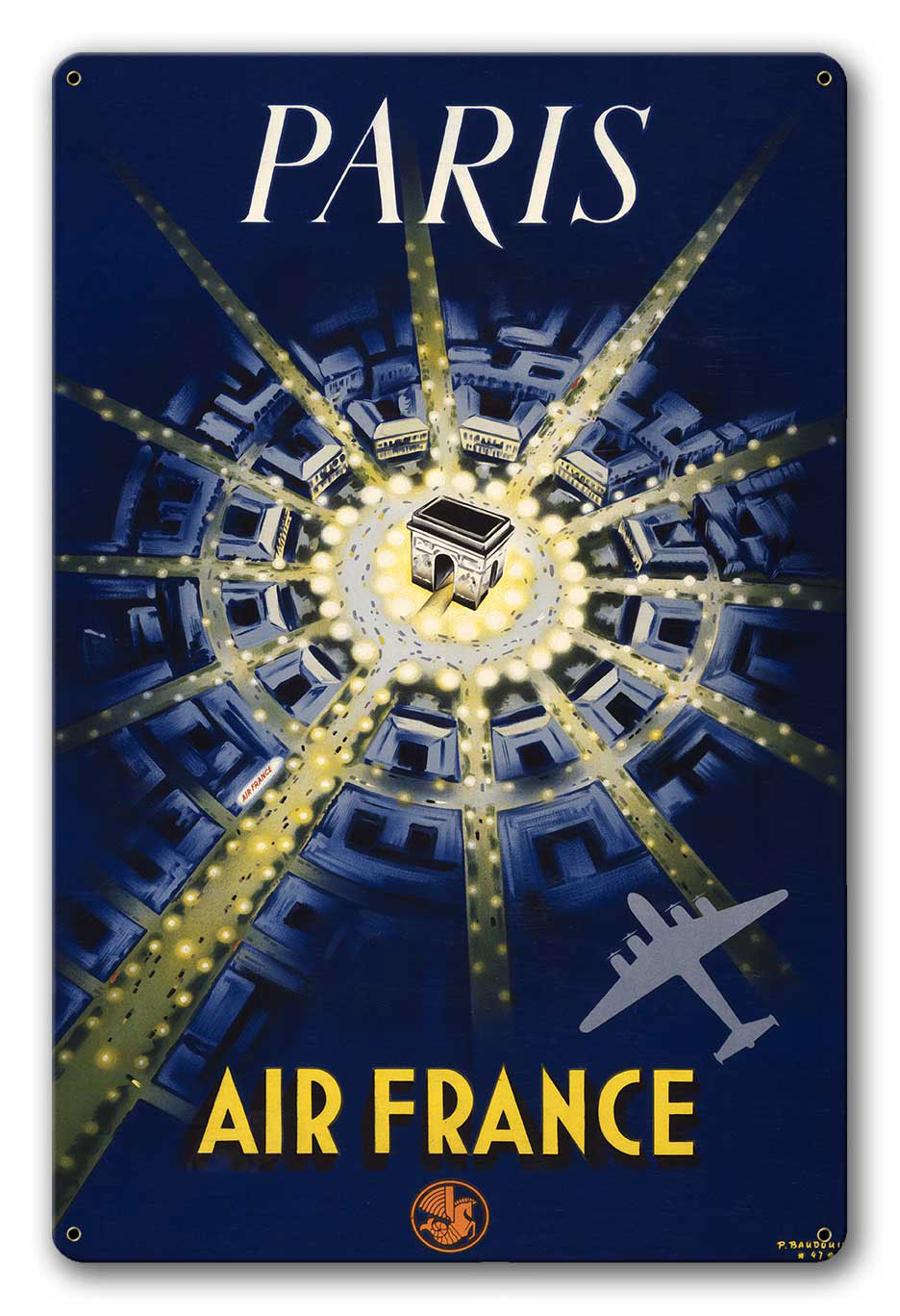 Paris Travel Air France 12 x 18
