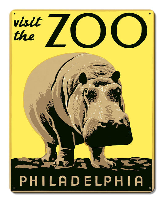 Visit Zoo Philadelphia Vintage Style Metal Sign 12 x 15