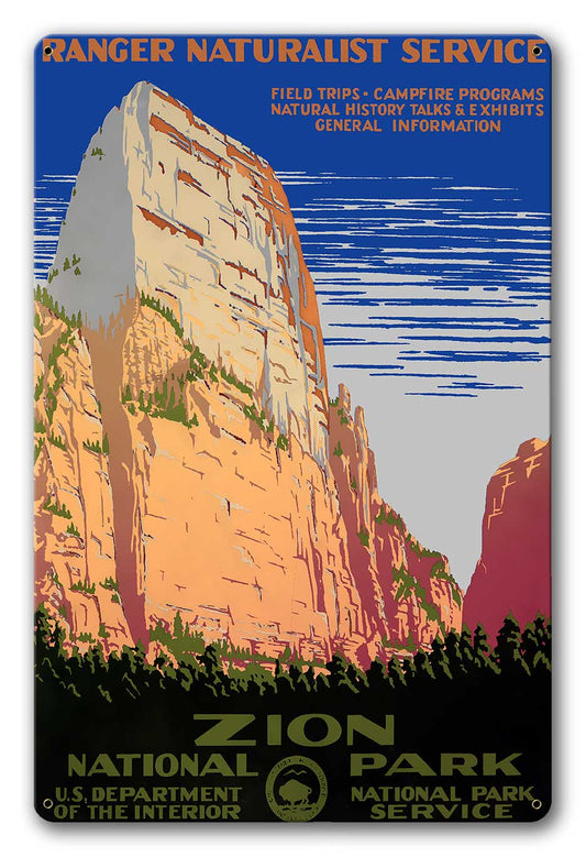 Zion National Park Vintage Style Metal Sign 24 x 36