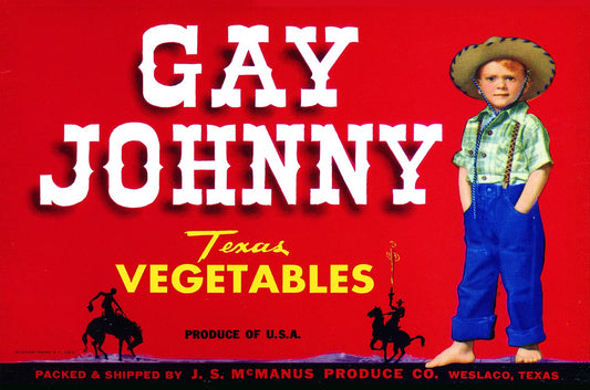 Gay Johnny Vegetables Vintage Style Metal Sign 12 x 18