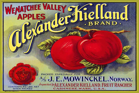 Alexander Kielland Apples Vintage Style Metal Sign 24 x 16