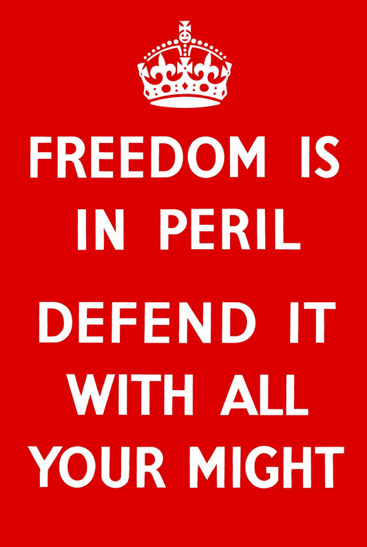 Freedom Is In Peril Vintage Style Metal Sign 16 x 24