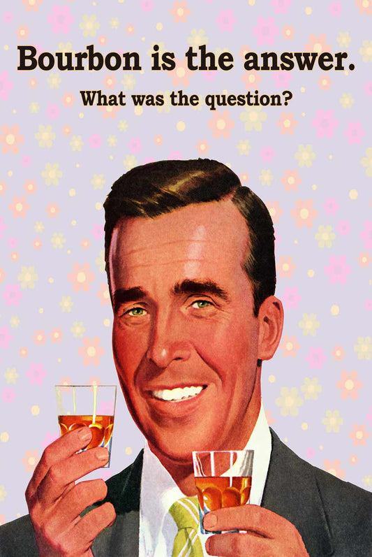 Bourbon Answer Purple Vintage Style Metal Sign 24 x 36