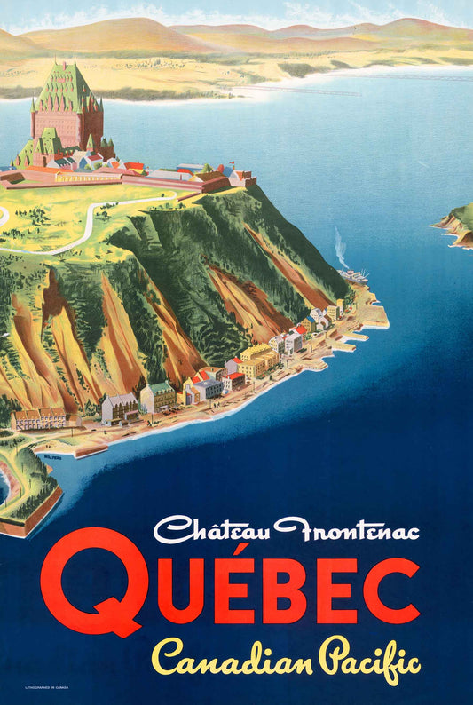 Chateau Frontenac Hotel Vintage Style Metal Sign 24 x 36