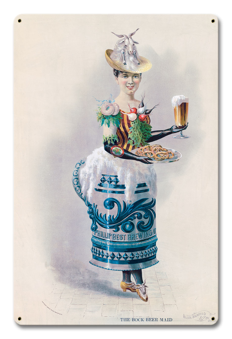 Bock Beer Maid 12 x 18