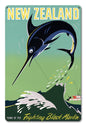 New Zealand Fighting Black Marlin 12 x 18