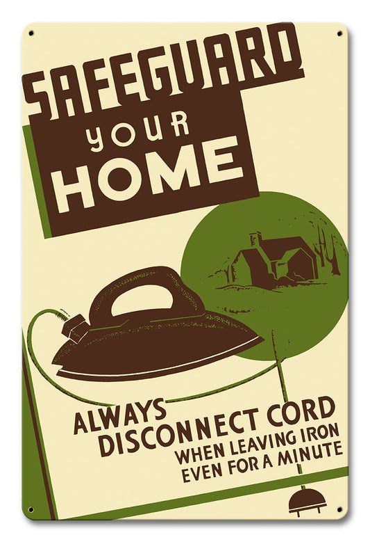 Safeguard Your Home Vintage Style Metal Sign 12 x 18